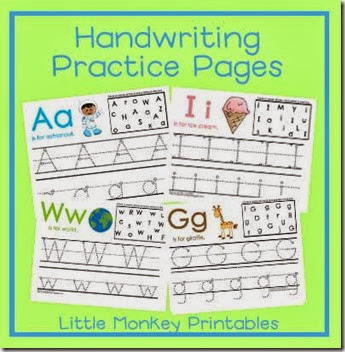 preschool handwriting practice pages