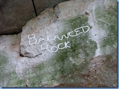 8711 Lookout Mountain, Georgia - Rock City, Rock City Gardens Enchanted Trail - Balanced Rock sign