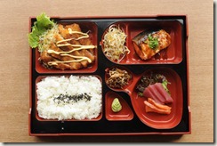 tsukiji tonkatsu and salmon bento