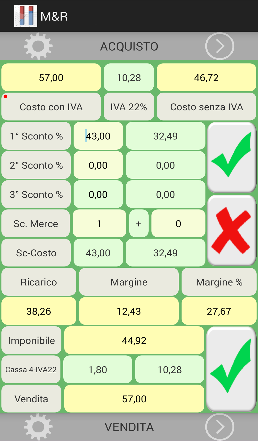 Android application M&amp;R Margin and Mark-up screenshort