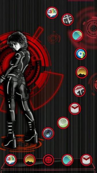 Next Launcher Theme Neon Red v1.2