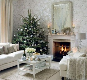 Blanco Y Plata Navidad 