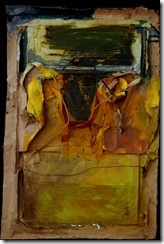 John Luna - Messenger_ingresso_verso - Oil. beeswax. charcoal and metal wire on canvas mounted on papier mache - 29 x 19 inches