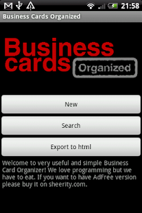 Business cards organized