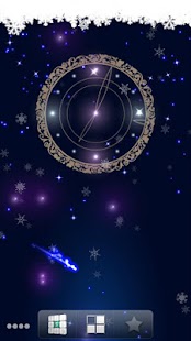 Snowy Night Clock L.Wallpaper