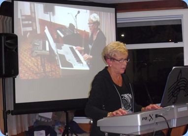 Jan Johnston playing her Korg Pa1X