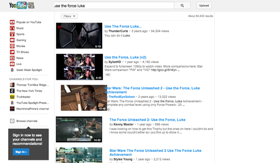 Use the Force, Luke приколы youtube 2013