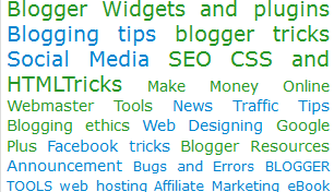 labels widget blogger