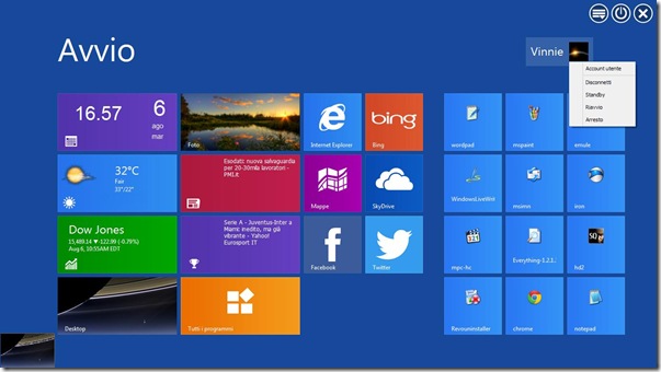 WinMetro schermata Start Windows 8 su XP, Vista e 7