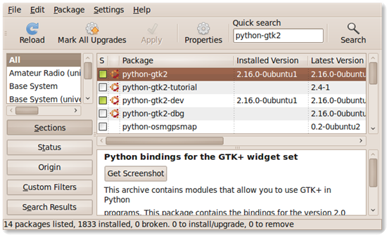 pygtk-packagemanager