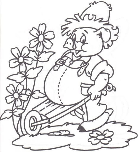 DIBUJO CERDITO TRABAJADOR