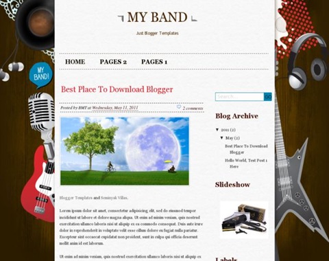 My Band Blogger Template