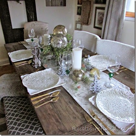 Setting a beautiful Holiday Table for Christmas @ Rustic-refined.com