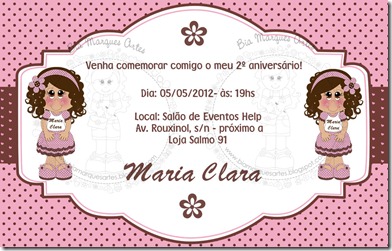 convite Maria Clara
