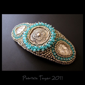 Turquoise & Silver Hair Barrette 01 copy