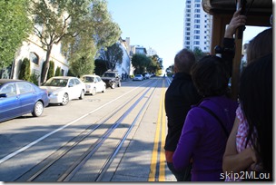 Oct 19, 2013: Looking up Hyde St from the cable car at yet another photographer