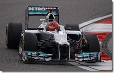 Schumacher con la Mercedes nel gran premio della Cina 2012