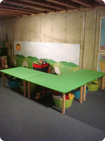 playroom unfinished basement