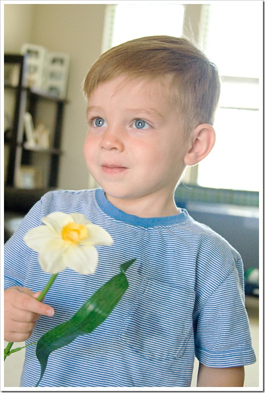 Wes with Flower
