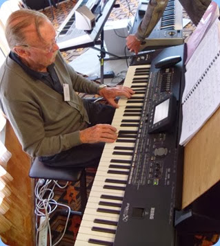 Colin Crann playing the arrival music on his new Korg Pa3X 76 note keyboard.