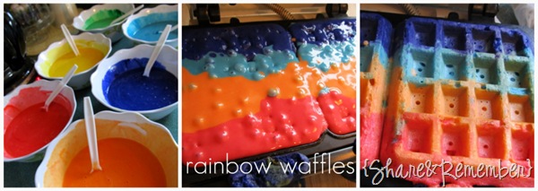 rainbow waffles for kids rainbow theme in preschool 