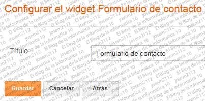 Formulario de contacto en Blogger  - configuración formulario de contacto