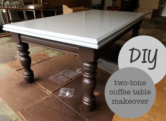 DIY two toned coffee table