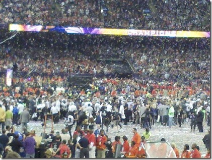 The Superdome Field after our win