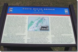 White House Bridge Civil War Trails marker close up (Click any photo to enlarge)