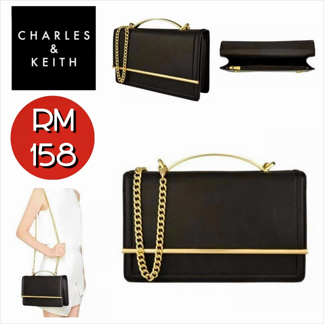 charles & keith chain link classic handbag