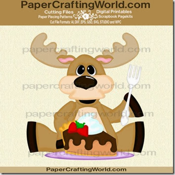 SVG Paper Piecing chocolate moose die cut file