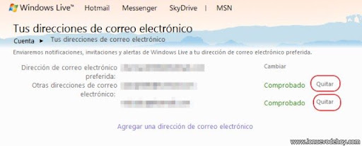 remover un alias en Hotmail