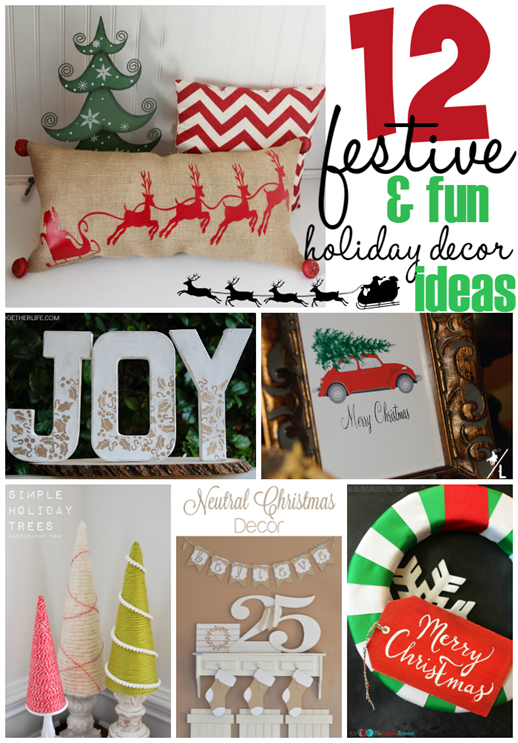12 Festive & Fun Holiday Decor Ideas at GingerSnapCrafts.com #holiday #decor
