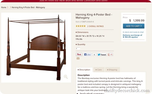 bombay four poster bed