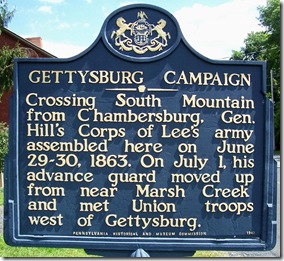 Gettysburg Campaign marker at the Cashtown Inn, Adams County, PA