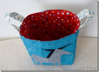 Starry red inside the fabric basket