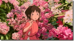 Spirited Away Chihiro in the Flower Bushes