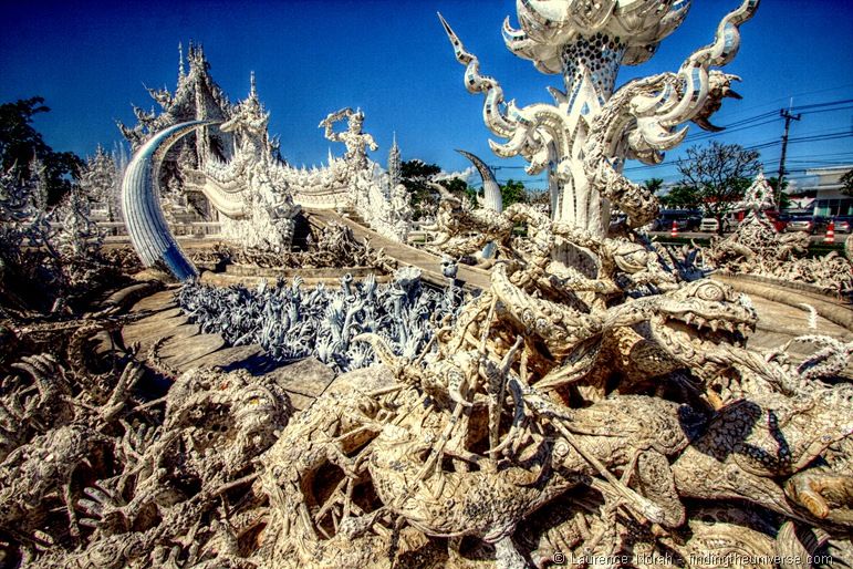 White temple hands Chiang Rai Thailand White temple hands Chiang Rai Thailand