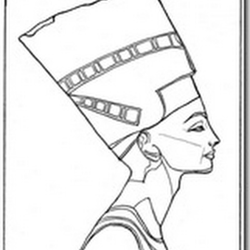 colorear dibujos busto Nefertiti Egipto