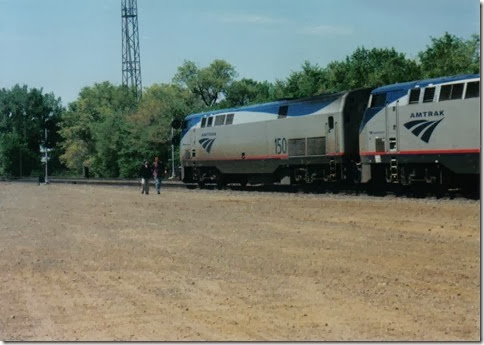 Amtrak P42DC #150 in Minot, North Dakota in December 2001