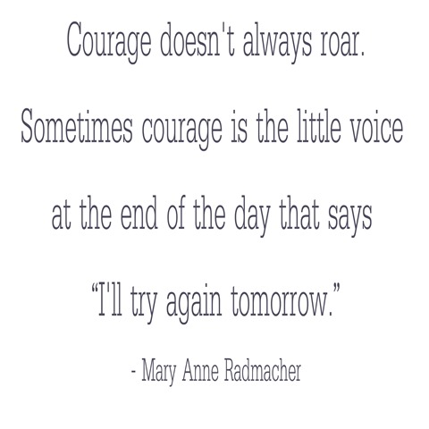 courage doesn't always roar -- Radmacher