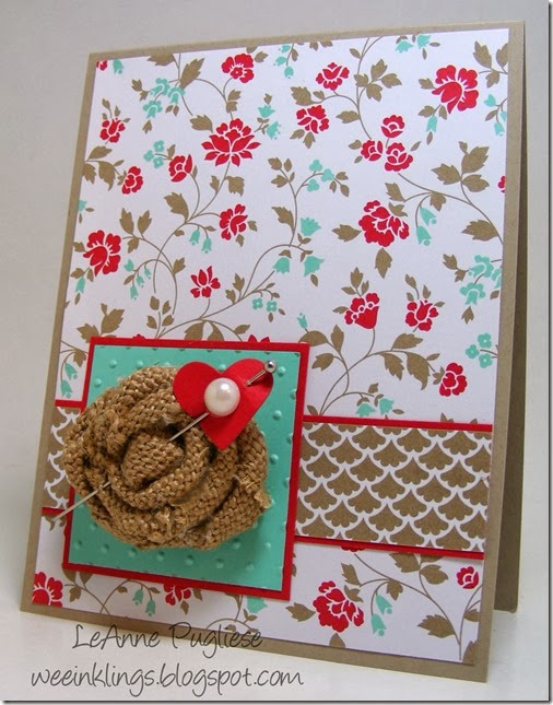 Weeinklings LeAnne Pugliese Stampin Up Valentine Tag Topper Punch card