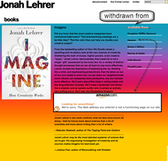 Book still shown on Jonah's website