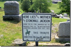 Plaque at site of Julia Jackson's grave site in Westlake Cemetery