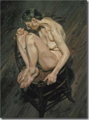 Freud - Naked girl perched on a chair