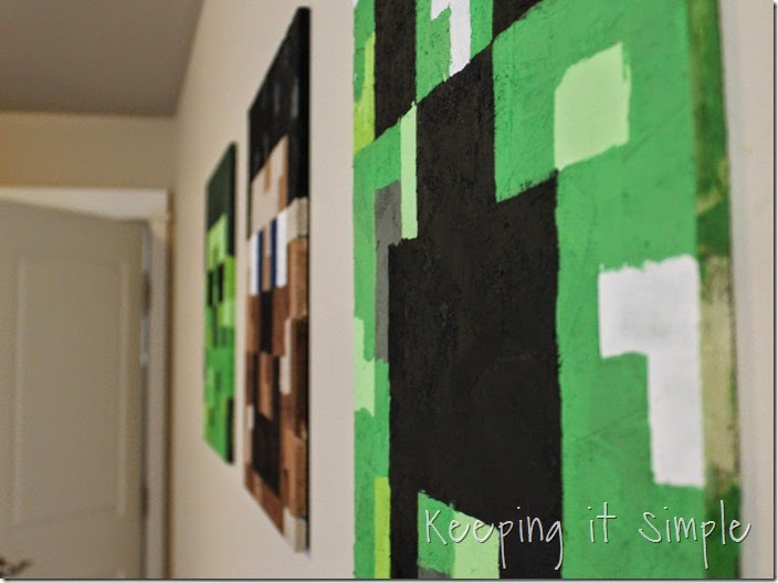 Minecraft Wall Art Idea Large Wood Minecraft Characters Keeping It Simple