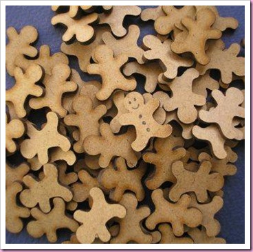 Laser cut gingerbread men.