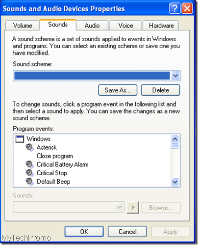 Turn Off System Sounds: