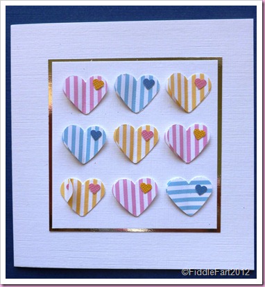 Stripey hearts card