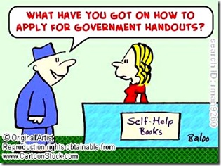 Self-help books - Govt. Handouts toon